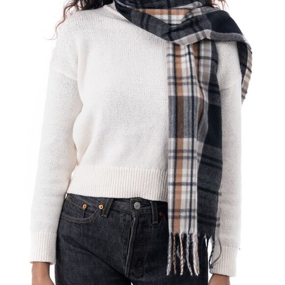 Style & Co. Plaid Winter Scarf with Fringe Trim - NWT - Picture 2 of 12